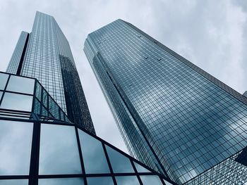 Low angle view of modern building against sky