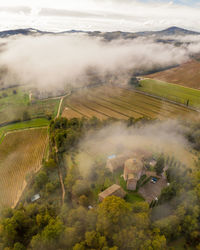 Aerial view of rural landscape