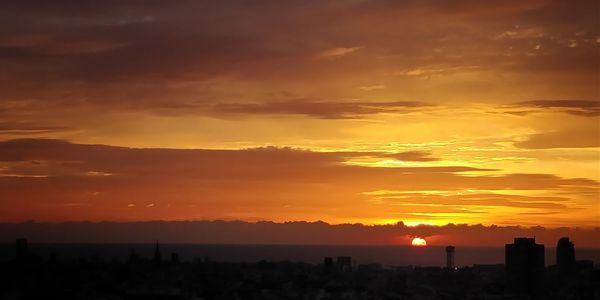 Scenic view of sunset over sea