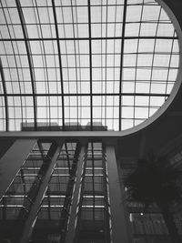 Low angle view of skylight in building
