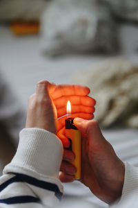 Hands with gas light