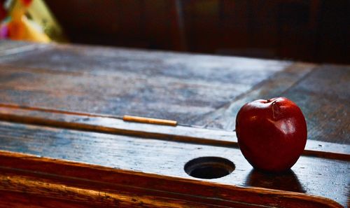 Close-up of apple on table