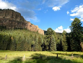 Scenic view of land against sky