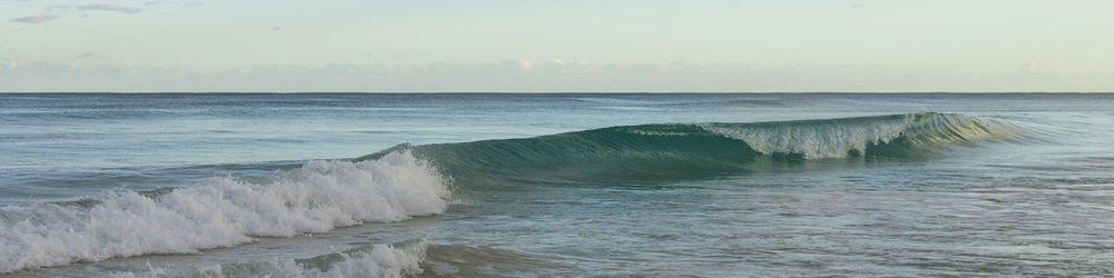 Panoramic wave at tulum beach, quintana roo