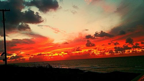 Scenic view of sea during sunset