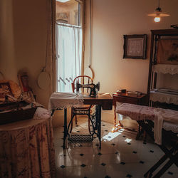 Empty chairs and table at home