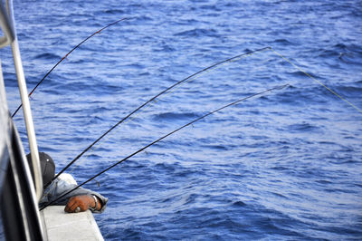 Man fishing in sea