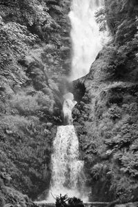 Scenic view of waterfall