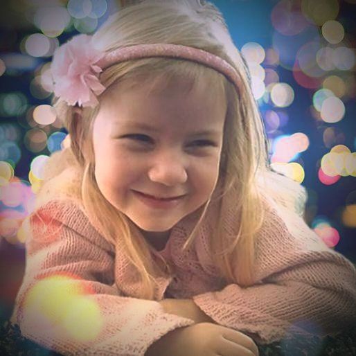 children only, child, one girl only, one person, childhood, blond hair, portrait, front view, girls, people, smiling, close-up, headshot, night, looking at camera, happiness, outdoors, winter, warm clothing, cheerful, illuminated, adult