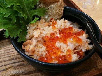 Close-up of food in bowl on table