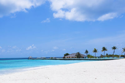 Scenic view of beach against sky