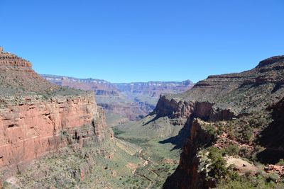 Scenic view of mountains against clear sky