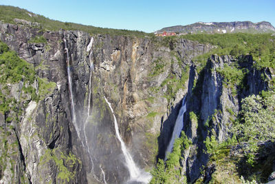 Panoramic view of waterfall