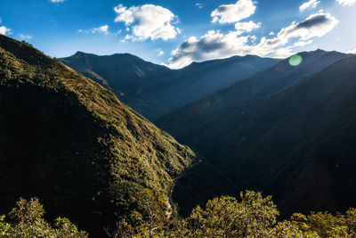 Scenic view of mountains against sky