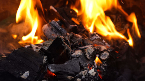 Close-up of bonfire