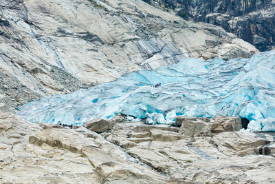 Full frame shot of frozen rocks