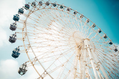 Low angle view of ferris wheel against sky