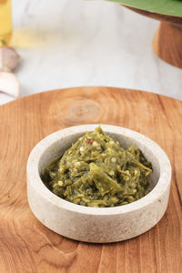 Close-up of food on table