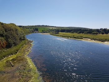 Scenic view of river against clear sky