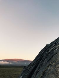 Scenic view of mountains against clear sky