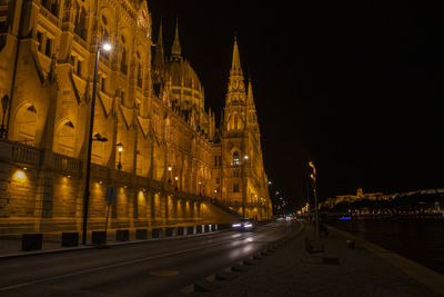 Illuminated city at night