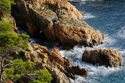 Rock formation on sea shore