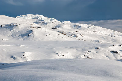Mount kilimanjaro crater covered with snow