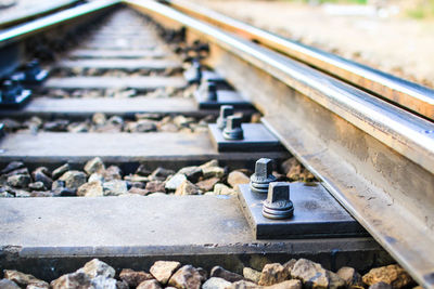 Close-up of railroad track