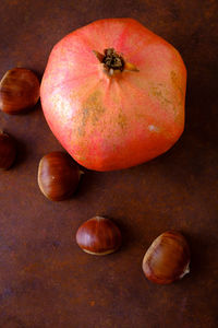 High angle view of fruits on table