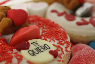 Close-up of heart shape cake