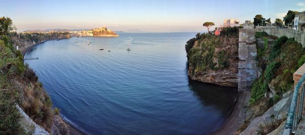 High angle view of sea against sky