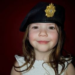 Close-up portrait of smiling girl