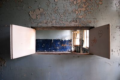 Open window in abandoned building