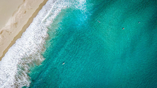 High angle view of beach and sea