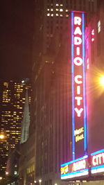 Illuminated city at night