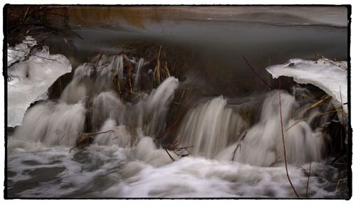 Scenic view of waterfall