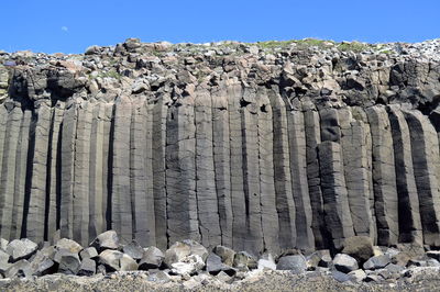 Rocks against clear sky