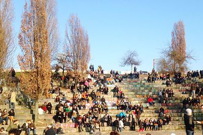 People in park against clear sky