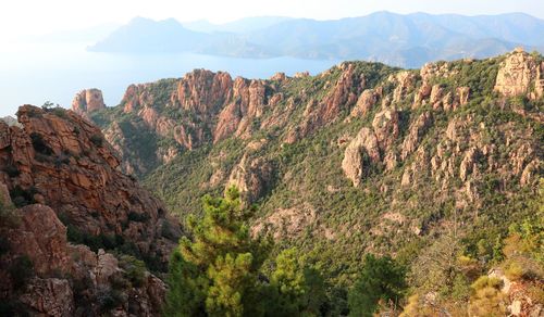 Scenic view of rocky mountains