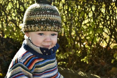 Portrait of cute boy smiling