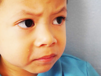 Close-up portrait of cute boy