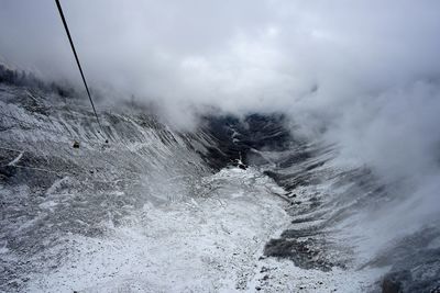 Scenic view of sea and mountain against sky