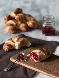 Close-up of breakfast on table