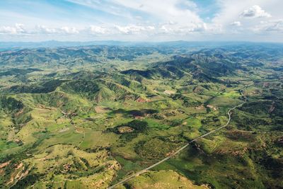 Aerial view of landscape against sky