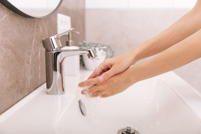 Faucet on sink