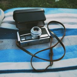 Close-up of instamatic camera