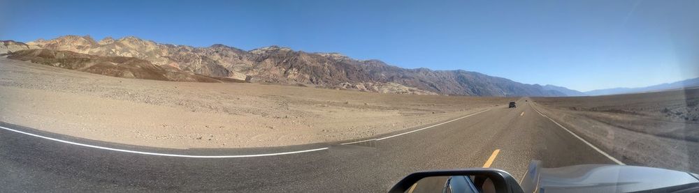 Scenic view of mountains against clear sky