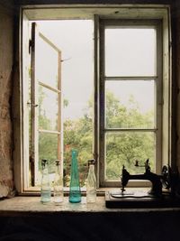 View of cat on window sill at home