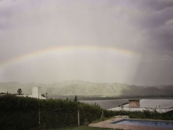 Scenic view of rainbow against sky