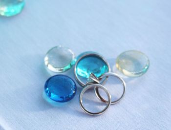 Close-up of drinking glasses on table